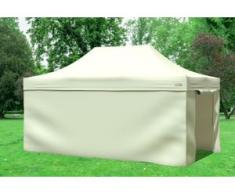 3x4,5 m Faltpavillon Professional ALU Polyester 330 g/m² - 100 % wasserdicht - Beige inkl. Seitenwänden" "