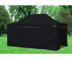 3x4,5 m Faltpavillon Professional ALU Polyester 330 g/m² - 100 % wasserdicht - Schwarz inkl. Seitenwänden" "