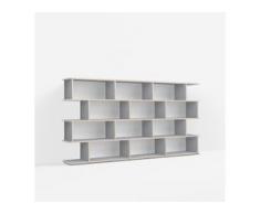 Individualisierbares Bücherregal aus Massivholz in Grau. Moderne Designer-Möbel nach Maß.