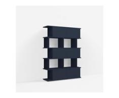 Individualisierbares Bücherregal aus Spanplatte in Blau. Moderne Designer-Möbel nach Maß.