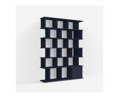 Individualisierbares Bücherregal aus Spanplatte in Blau. Moderne Designer-Möbel nach Maß.