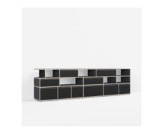 Konfigurierbare Kommode mit Schubladen. Aus Multiplexplatte in Schwarz.