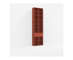 Individualisierbares Bücherregal aus Spanplatte in Rot. Moderne Designer-Möbel nach Maß.