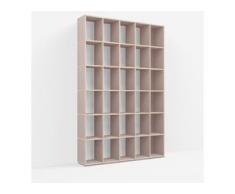 Individualisierbares Bücherregal aus Spanplatte in Rosa. Moderne Designer-Möbel nach Maß.