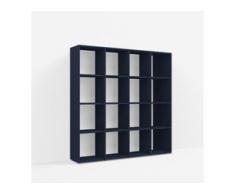 Individualisierbares Bücherregal aus Spanplatte in Blau. Moderne Designer-Möbel nach Maß.