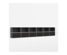 Konfigurierbare Kommode mit Türen. Aus Multiplexplatte in Schwarz.