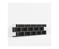 Konfigurierbare Kommode mit Schubladen. Aus Multiplexplatte in Schwarz.