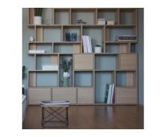 Konfigurierbare Eichen-Bücherregal - Furnier