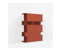 Individualisierbares Bücherregal aus Spanplatte in Rot. Moderne Designer-Möbel nach Maß.