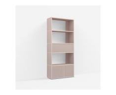 Individualisierbares Bücherregal aus Spanplatte in Rosa. Moderne Designer-Möbel nach Maß.