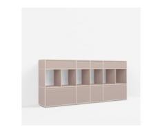 Individualisierbare Kommode mit Schubladen aus Spanplatte in Rosa. Moderne Designer-Möbel