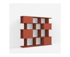Individualisierbares Bücherregal aus Spanplatte in Rot. Moderne Designer-Möbel nach Maß.