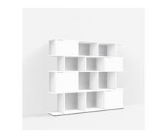 Individualisierbares Bücherregal aus Spanplatte in Weiß. Moderne Designer-Möbel nach Maß.