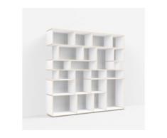 Individualisierbares Bücherregal aus Massivholz in Weiß. Moderne Designer-Möbel nach Maß.
