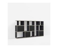 Konfigurierbare Kommode mit Türen. Aus Multiplexplatte in Schwarz.