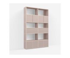 Individualisierbares Bücherregal aus Spanplatte in Rosa. Moderne Designer-Möbel nach Maß.
