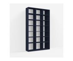 Individualisierbares Bücherregal aus Spanplatte in Blau. Moderne Designer-Möbel nach Maß.