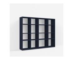 Individualisierbares Bücherregal aus Spanplatte in Blau. Moderne Designer-Möbel nach Maß.