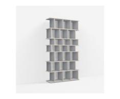 Individualisierbares Bücherregal aus Massivholz in Grau. Moderne Designer-Möbel nach Maß.