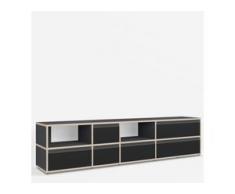 Konfigurierbare Kommode mit Schubladen. Aus Multiplexplatte in Schwarz.