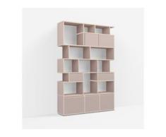 Individualisierbares Bücherregal aus Spanplatte in Rosa. Moderne Designer-Möbel nach Maß.