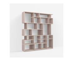 Individualisierbares Bücherregal aus Spanplatte in Rosa. Moderne Designer-Möbel nach Maß.