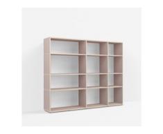 Individualisierbares Bücherregal aus Spanplatte in Rosa. Moderne Designer-Möbel nach Maß.