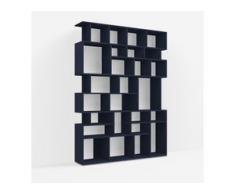 Individualisierbares Bücherregal aus Spanplatte in Blau. Moderne Designer-Möbel nach Maß.