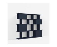 Individualisierbares Bücherregal aus Spanplatte in Blau. Moderne Designer-Möbel nach Maß.