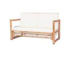 vidaXL 2-Sitzer Gartensofa mit Polstern Bambus