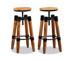 vidaXL Barhocker 2 Stk. Mango Massivholz