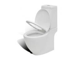 vidaXL KeramiK-Toilette Waagerechter Abgang Weiß