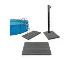 vidaXL Bodenelement für Solardusche Poolleiter WPC