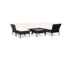vidaXL 8-tlg. Garten-Lounge-Set mit Auflagen Poly Rattan Schwarz