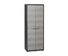 vidaXL Gartenschrank mit 3 Regalböden Schwarz und Grau