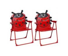 vidaXL Kinder-Gartenstühle 2 Stk. Rot Stoff