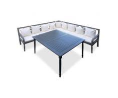 vidaXL 4-tlg. Garten-Lounge-Set Massivholz Akazie Grau und Weiß