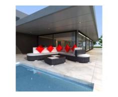 vidaXL 8-tlg. Garten-Lounge-Set mit Auflagen Poly Rattan Schwarz