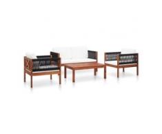 vidaXL 4-tlg. Garten-Lounge-Set Massivholz Akazie