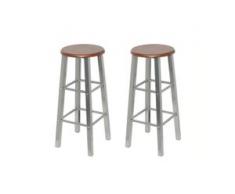 vidaXL Barhocker 2 Stk. Metall mit MDF-Sitz