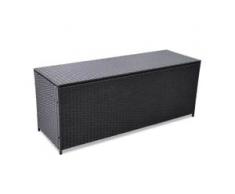 vidaXL Garden-Auflagenbox Schwarz 150×50×60 cm Poly Rattan