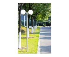 vidaXL Gartenlampe Straßenlaterne 2 flammig 220 cm Edelstahl