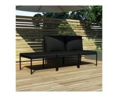 vidaXL 3-tlg. Garten-Lounge-Set mit Auflagen Schwarz PVC