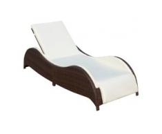 vidaXL Sonnenliege mit Polsterauflage Poly Rattan Braun