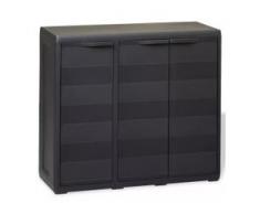 vidaXL Gartenschrank mit 2 Regalen Schwarz