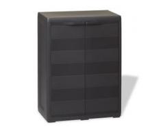 vidaXL Gartenschrank mit 1 Regal Schwarz