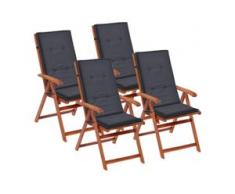 vidaXL Gartenstuhl Auflage Hochlehner 4 Stk. Anthrazit 120 x 50 x 3 cm