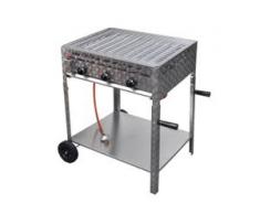 vidaXL Gastro-Gasgrill 3 Brenner Edelstahl BBQ Bräter mit Ablageregal