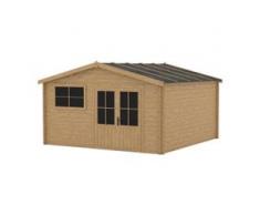 vidaXL Blockhaus mit Fenster 28 mm 400x400 cm Holz