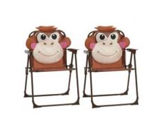 vidaXL Kinder-Gartenstühle 2 Stk. Braun Stoff